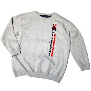 Champion Powerblend Fleece Crew Neck Sweatshirt Vertical Script Logo Big & Tall